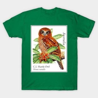 AUSTRALIA : C. I. Hawk-Owl Travel Advertising Print T-Shirt